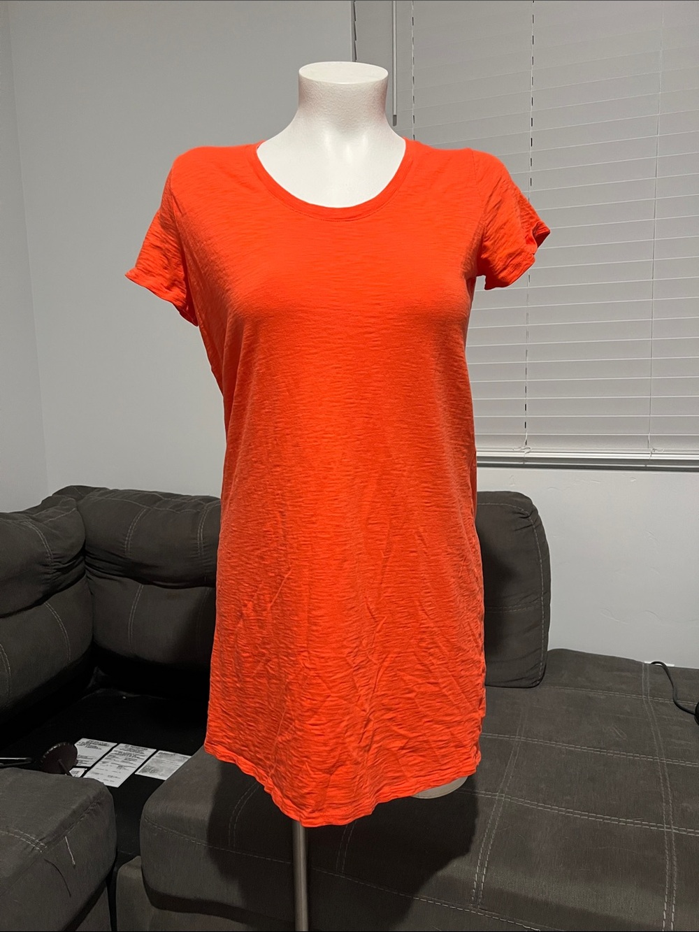 Universal Thread Bright Orange Midi T-Shirt Dress